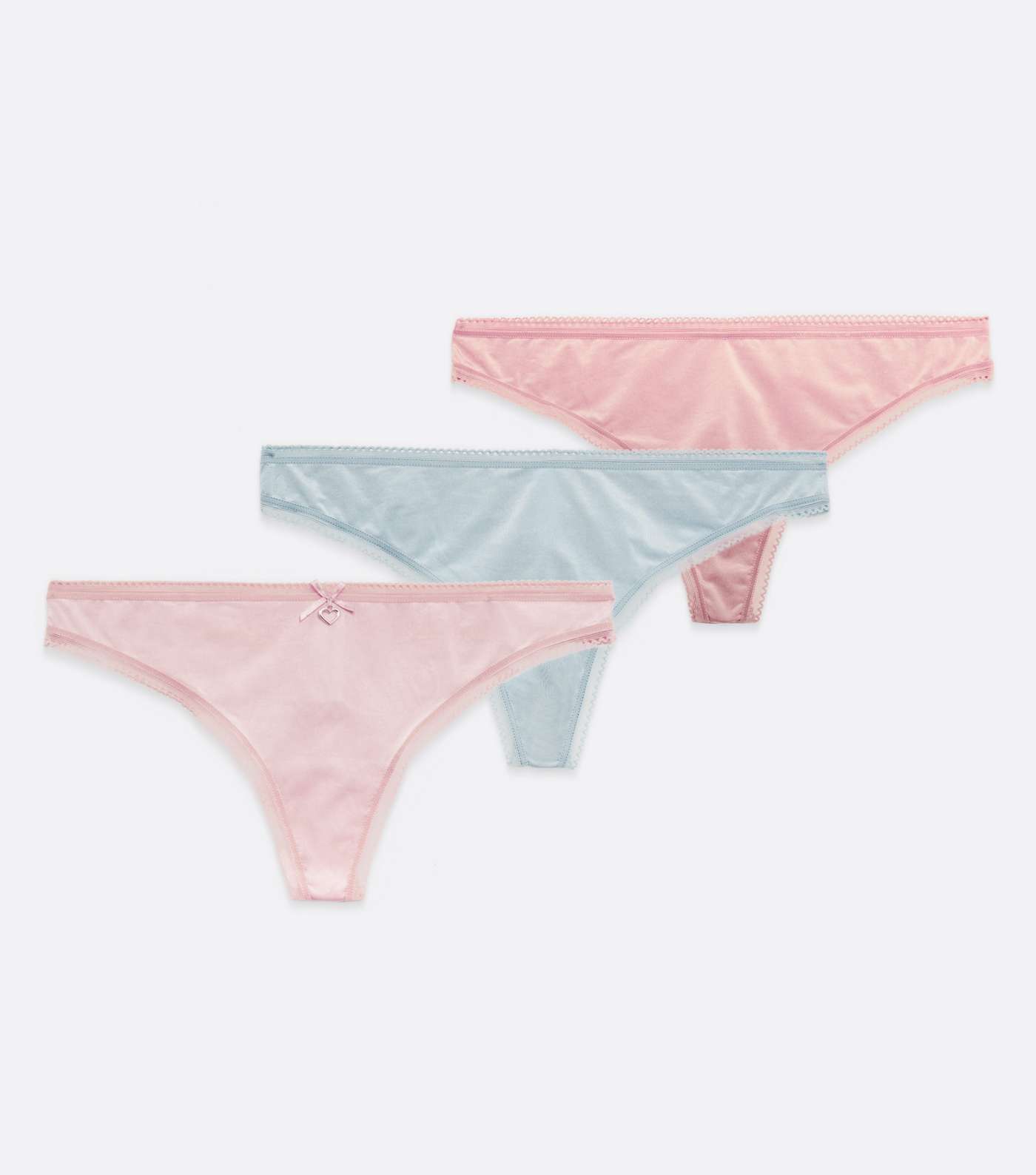 3 Pack Pink and Pale Blue Slinky Thongs Image 5