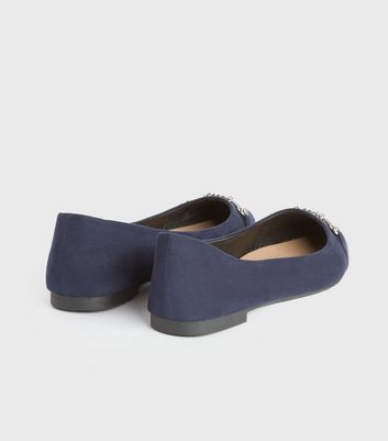 new look navy ballet pumps