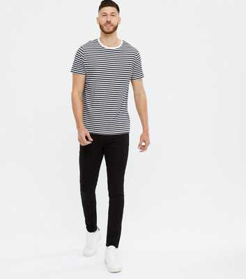 Black Dark Wash Skinny Stretch Jeans