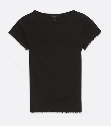 Black Frill T-Shirt | New Look