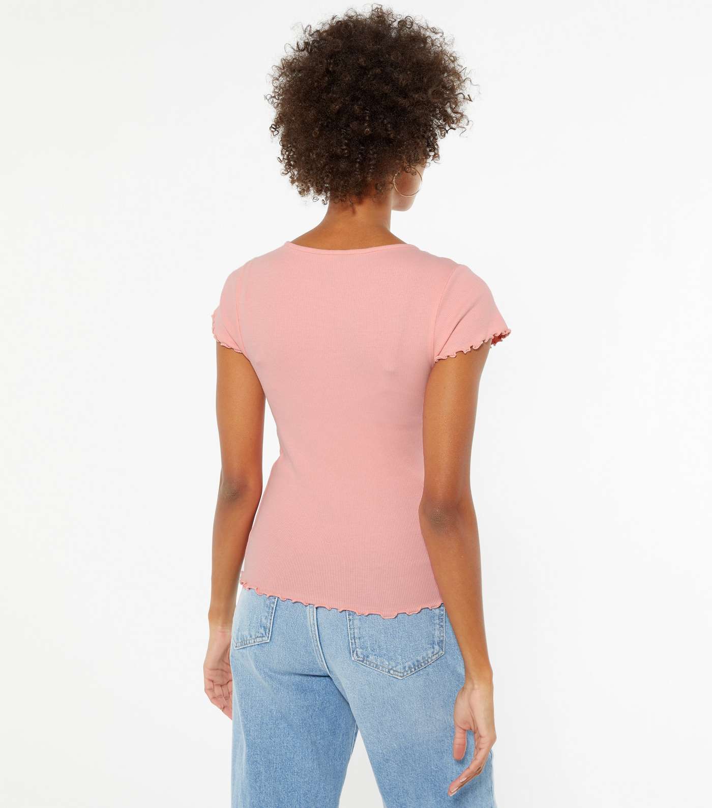 Bright Pink Frill T-Shirt  Image 3