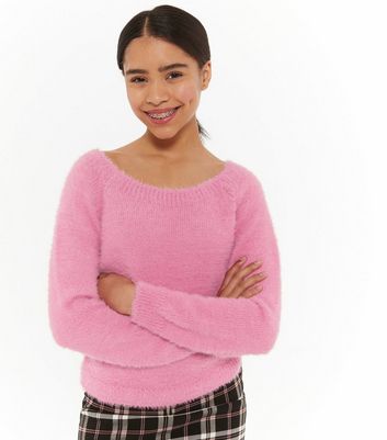 pink fluffy jumper new look