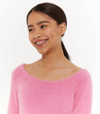 Pink bardot outlet jumper