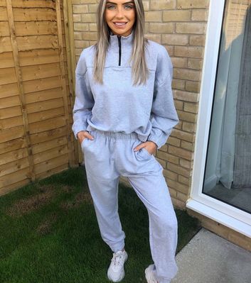 Grey joggers best sale new look