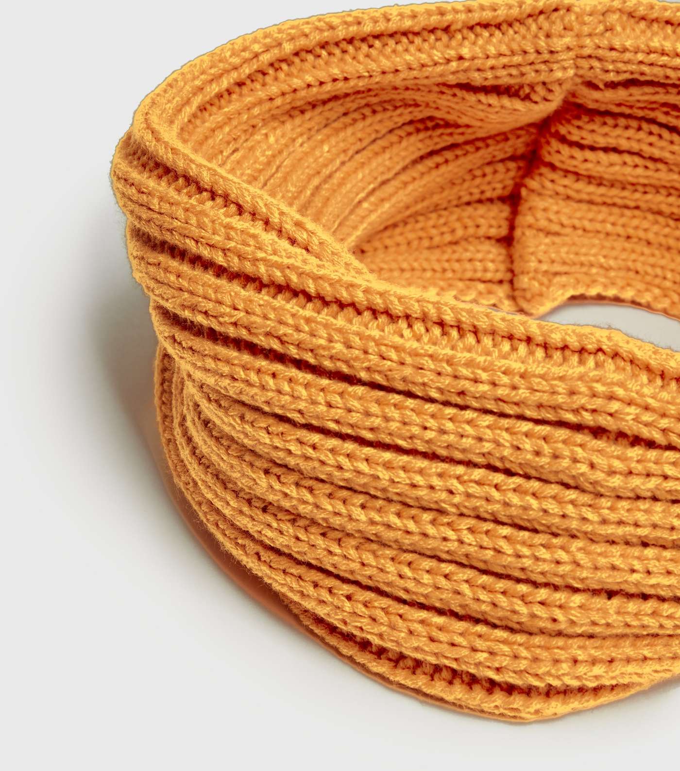 Girls Mustard Ribbed Knit Snood Image 2