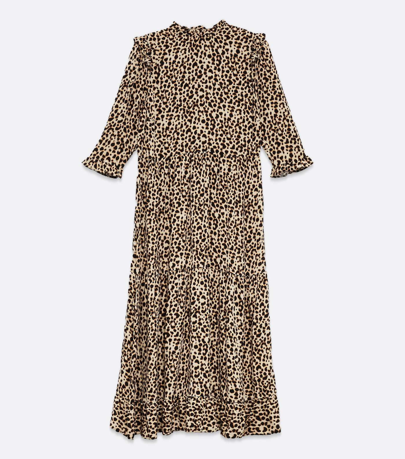 Tall Brown Leopard Print Smock Midi Dress  Image 5
