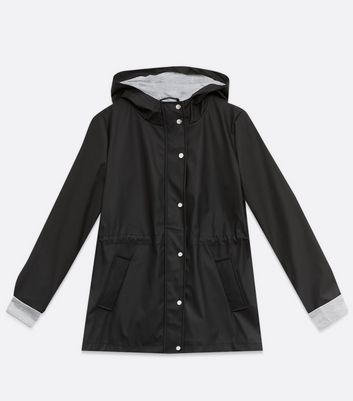 new look black raincoat