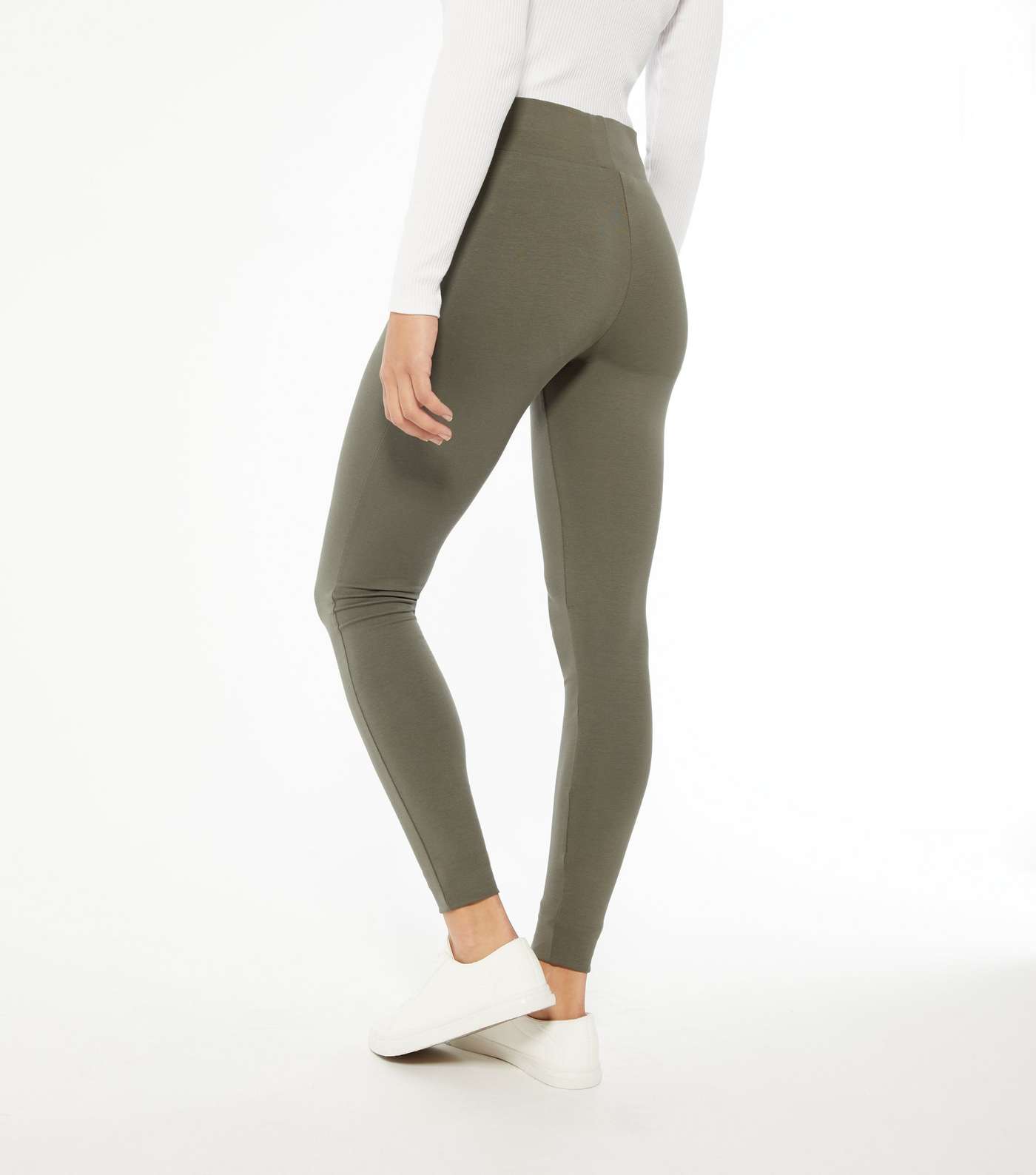 2 Pack Green and Black Jersey Leggings  Image 3