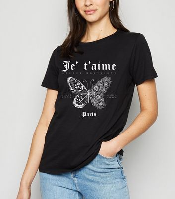 black butterfly shirt