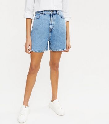 Denim pleated sale shorts