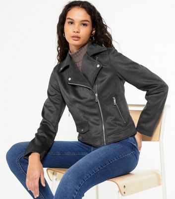 New look black suede clearance jacket