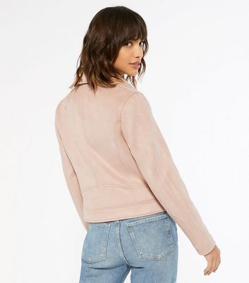 New look pink suede jacket hotsell