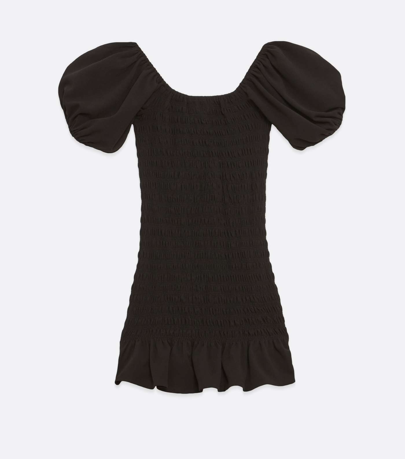 Black Shirred Bardot Mini Dress Image 5
