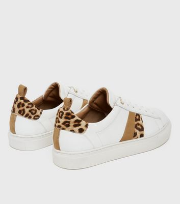 leopard print stripe trainers