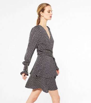 shirred wrap dress