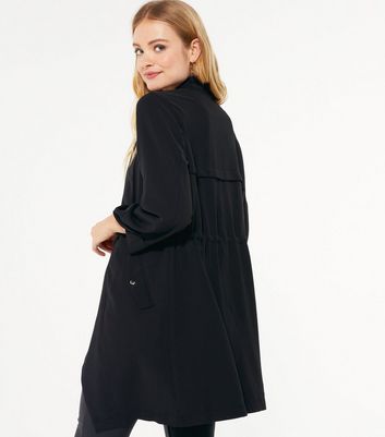 black waterfall coat