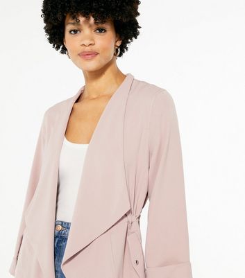 Pale pink waterfall top jacket