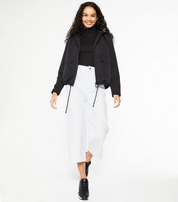 Black Sporty Hooded Rain Mac | New Look