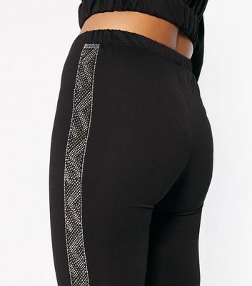 Black discount diamante joggers