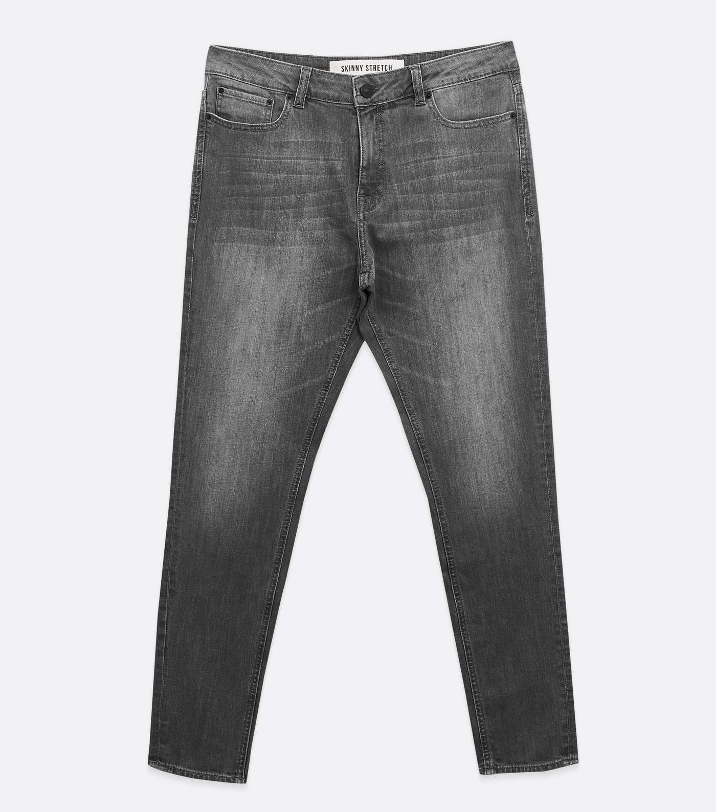 Pale Grey Washed Skinny Stretch Jeans Image 5