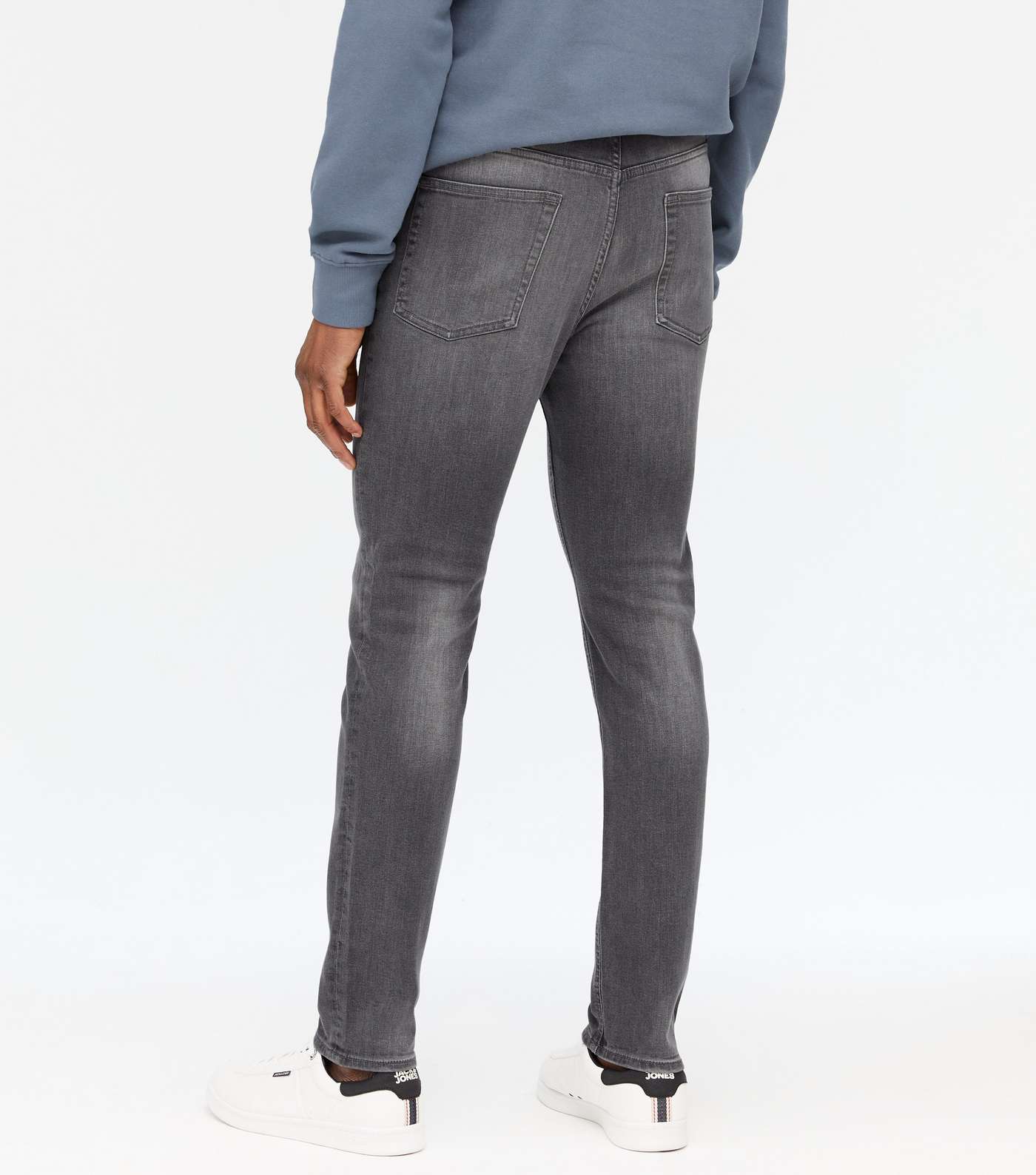 Pale Grey Washed Slim Stretch Jeans Image 4