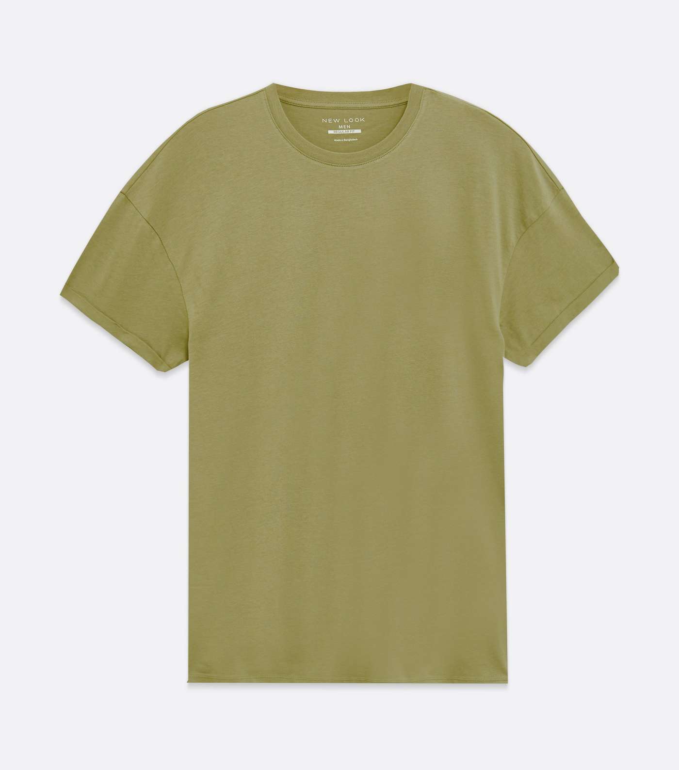 Green Roll Sleeve Crew Neck T-Shirt Image 5