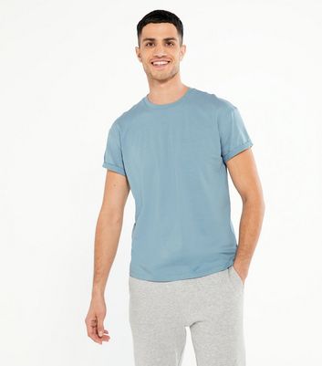 light blue crew neck t shirt