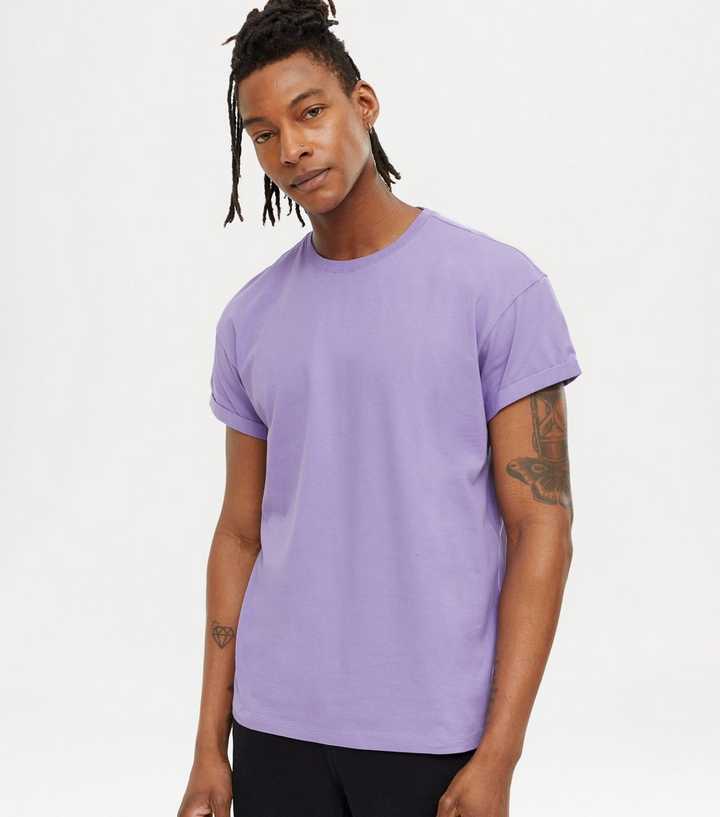 Round-neck T-shirt - Light purple - Men