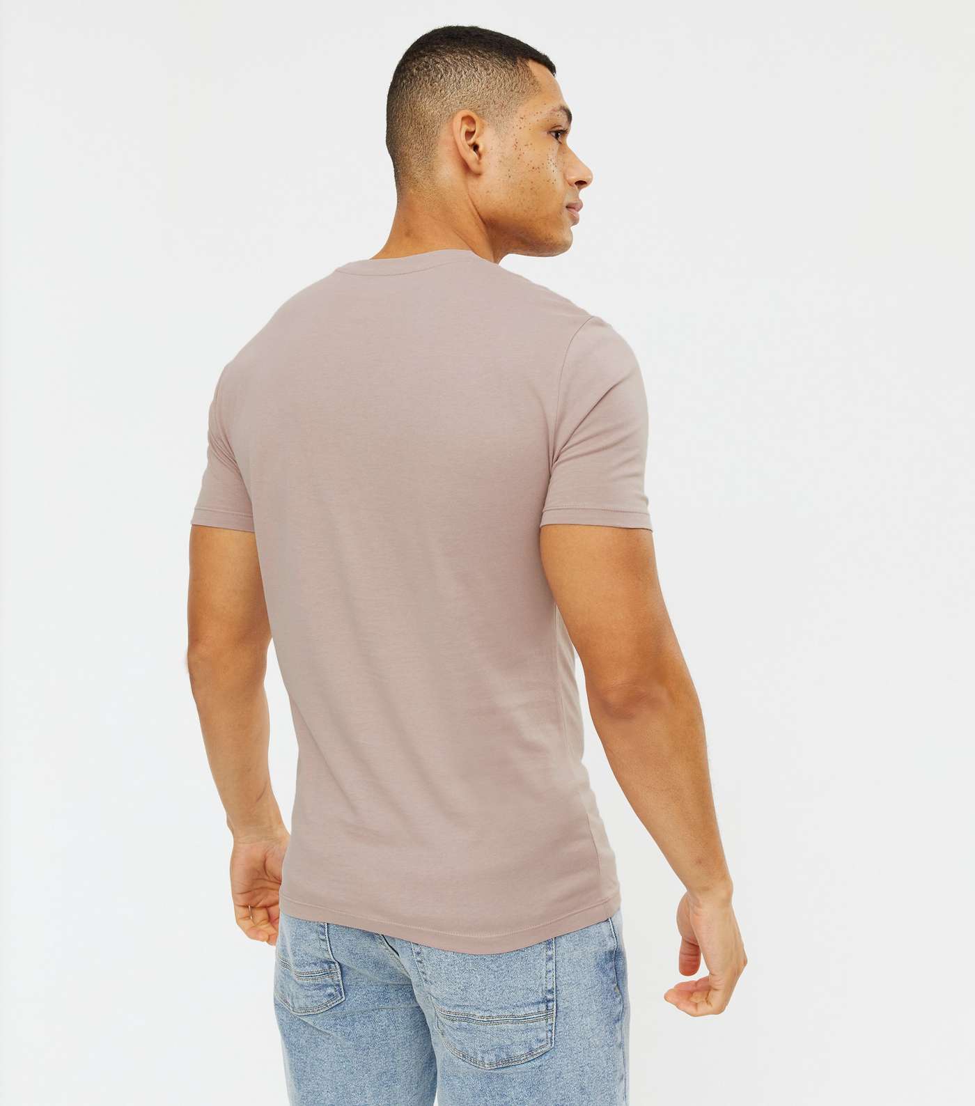 Mid Pink Crew Neck Muscle Fit T-Shirt Image 4