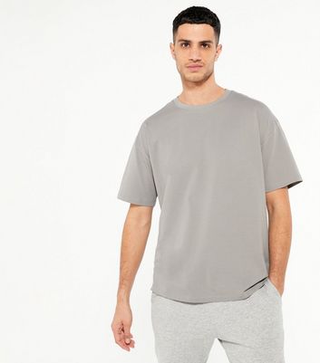 Pale Grey Jersey Oversized T-Shirt 