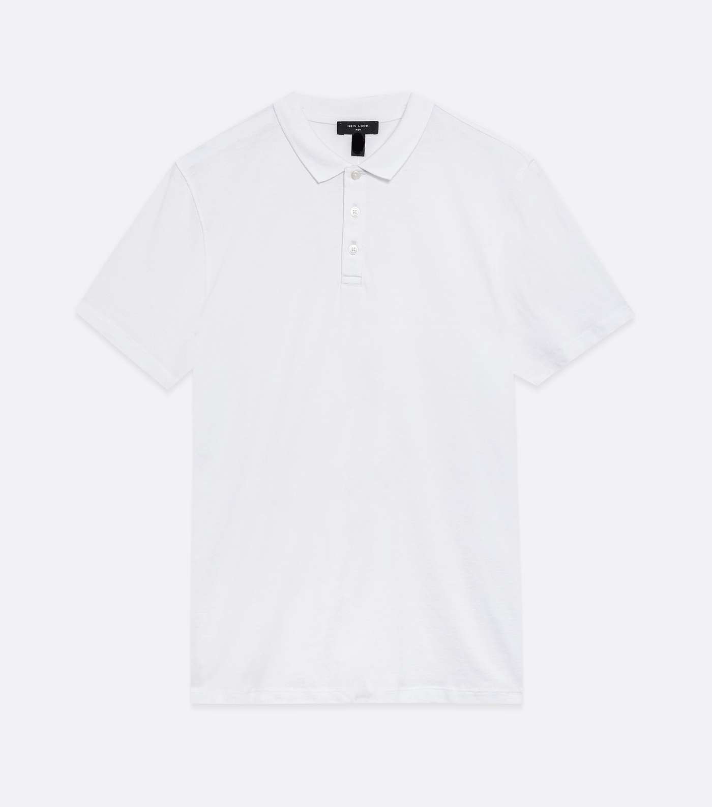 White Jersey Short Sleeve Polo Shirt Image 5