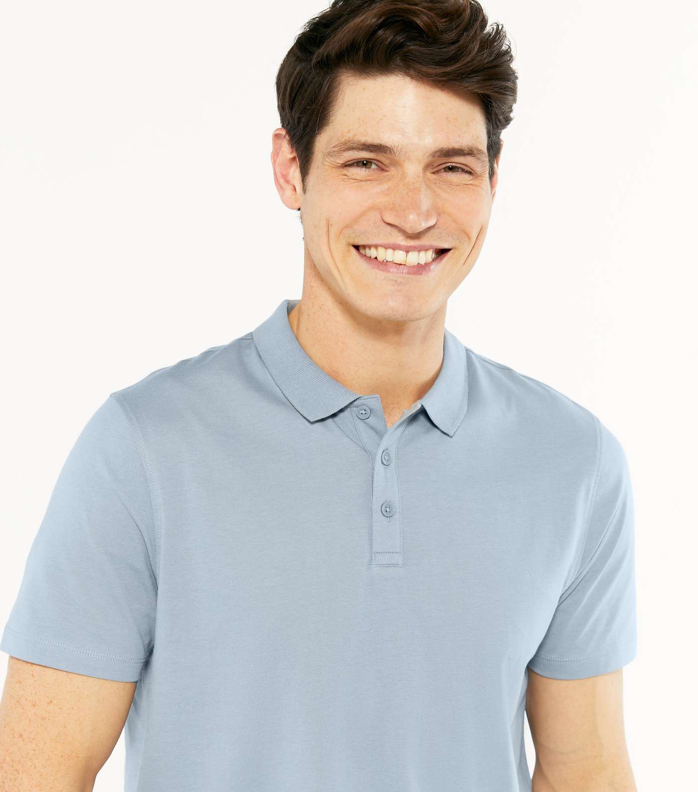 Blue Jersey Short Sleeve Polo Shirt Image 3