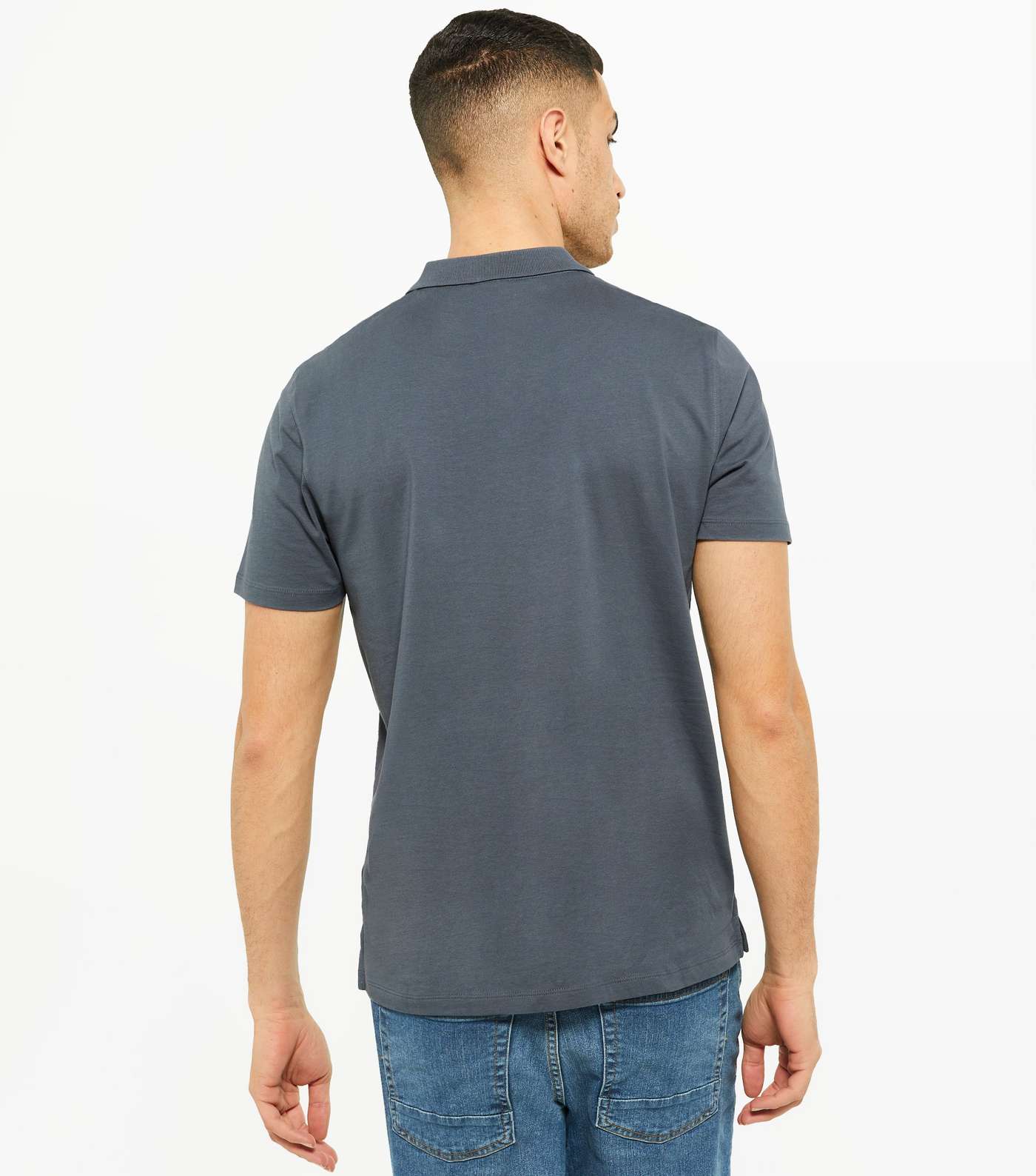 Indigo Jersey Short Sleeve Polo Shirt Image 4