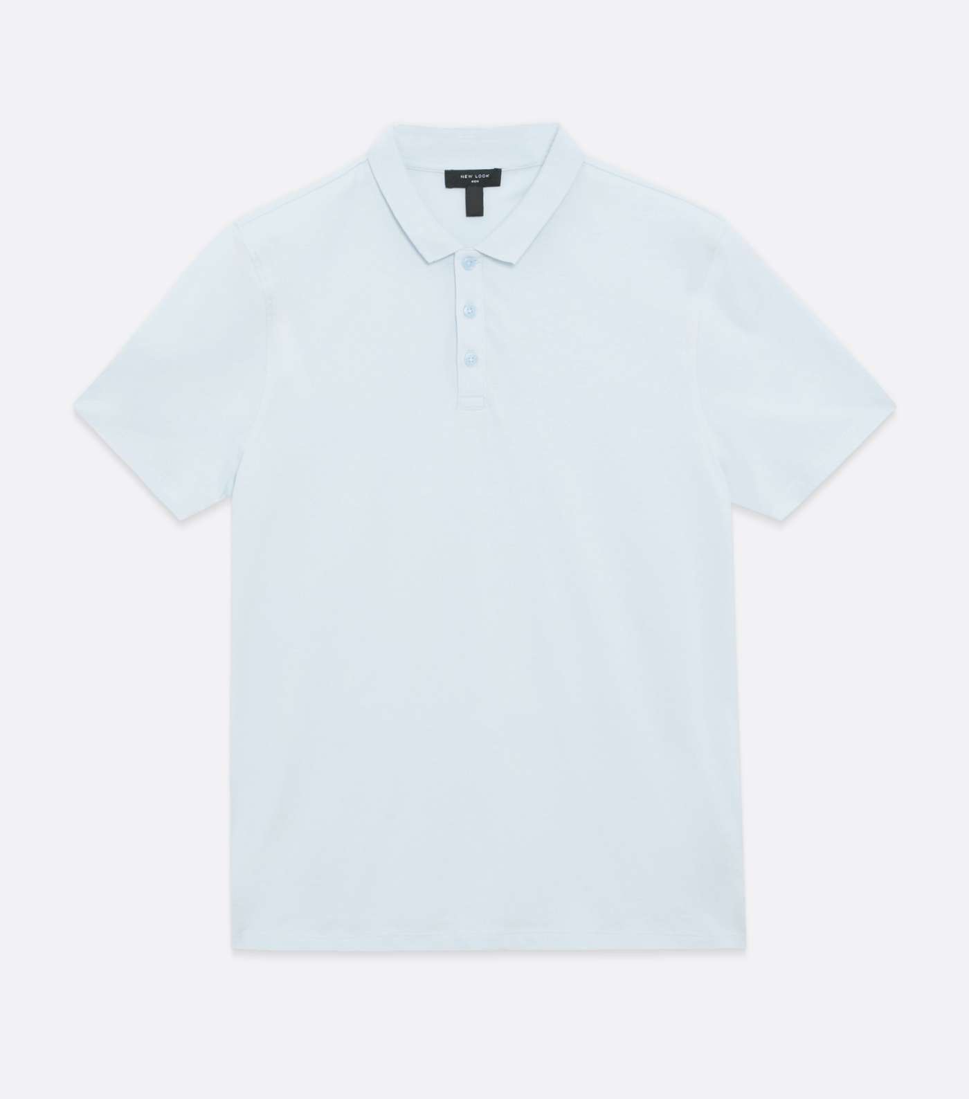 Pale Blue Jersey Short Sleeve Polo Shirt Image 5