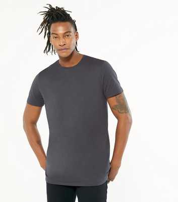 Dark Grey Crew Neck Long T-shirt