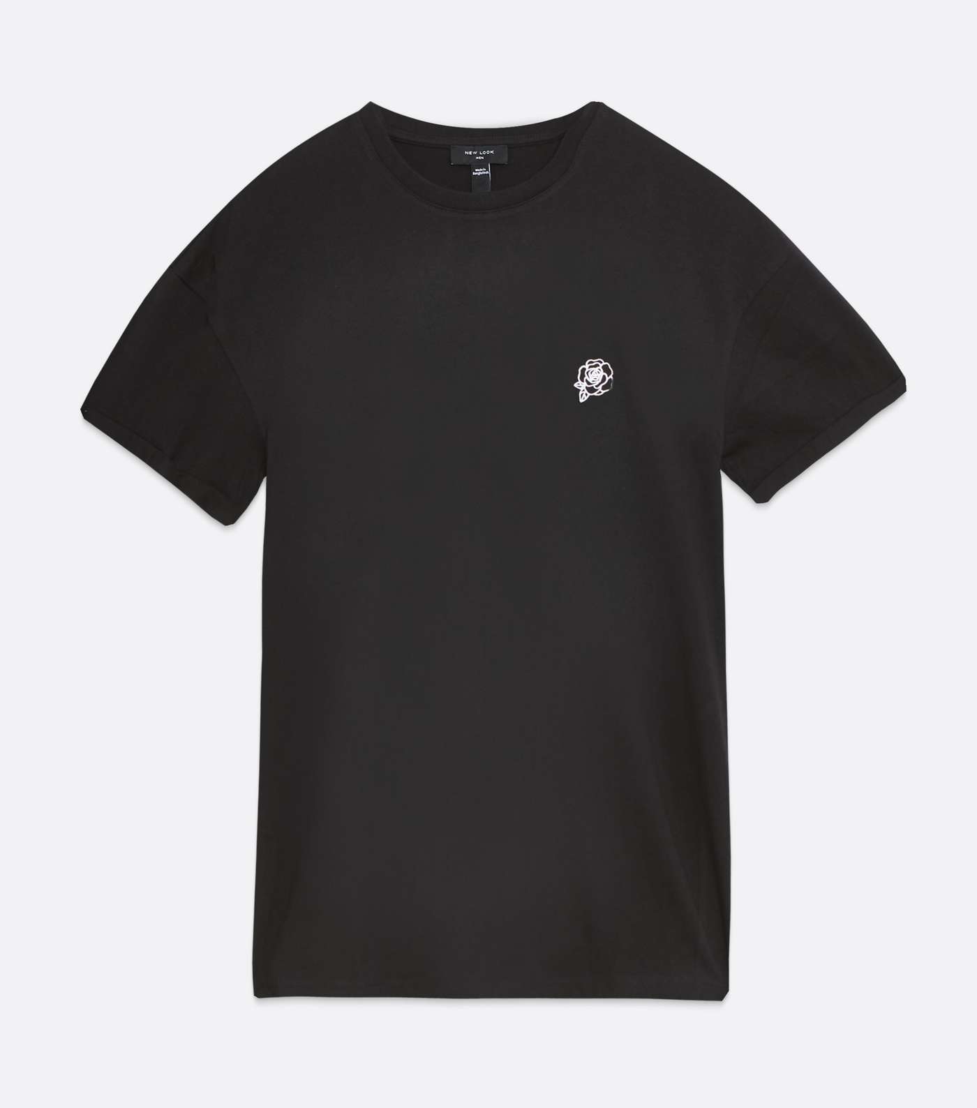 Black Rose Embroidered Short Sleeve T-Shirt Image 6