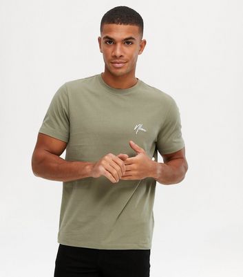 Khaki NLM Embroidered T-Shirt | New Look
