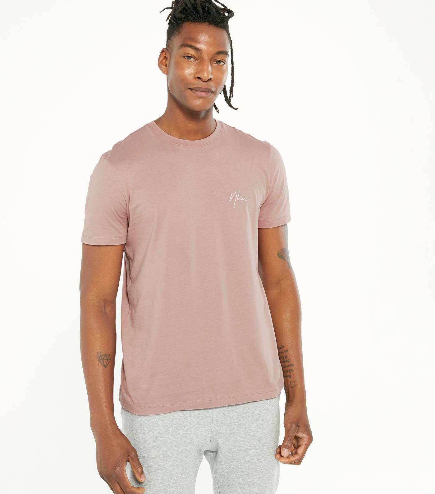 Mid Pink NLM Embroidered T-Shirt