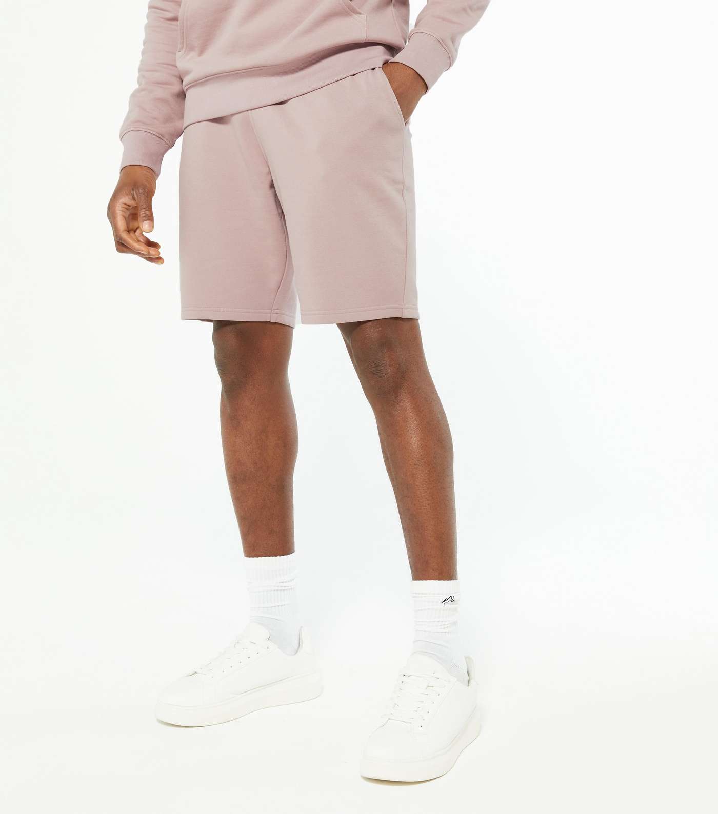 Mid Pink Jersey Tie Front Shorts 