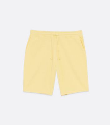 Pale Yellow Jersey Tie Front Shorts 