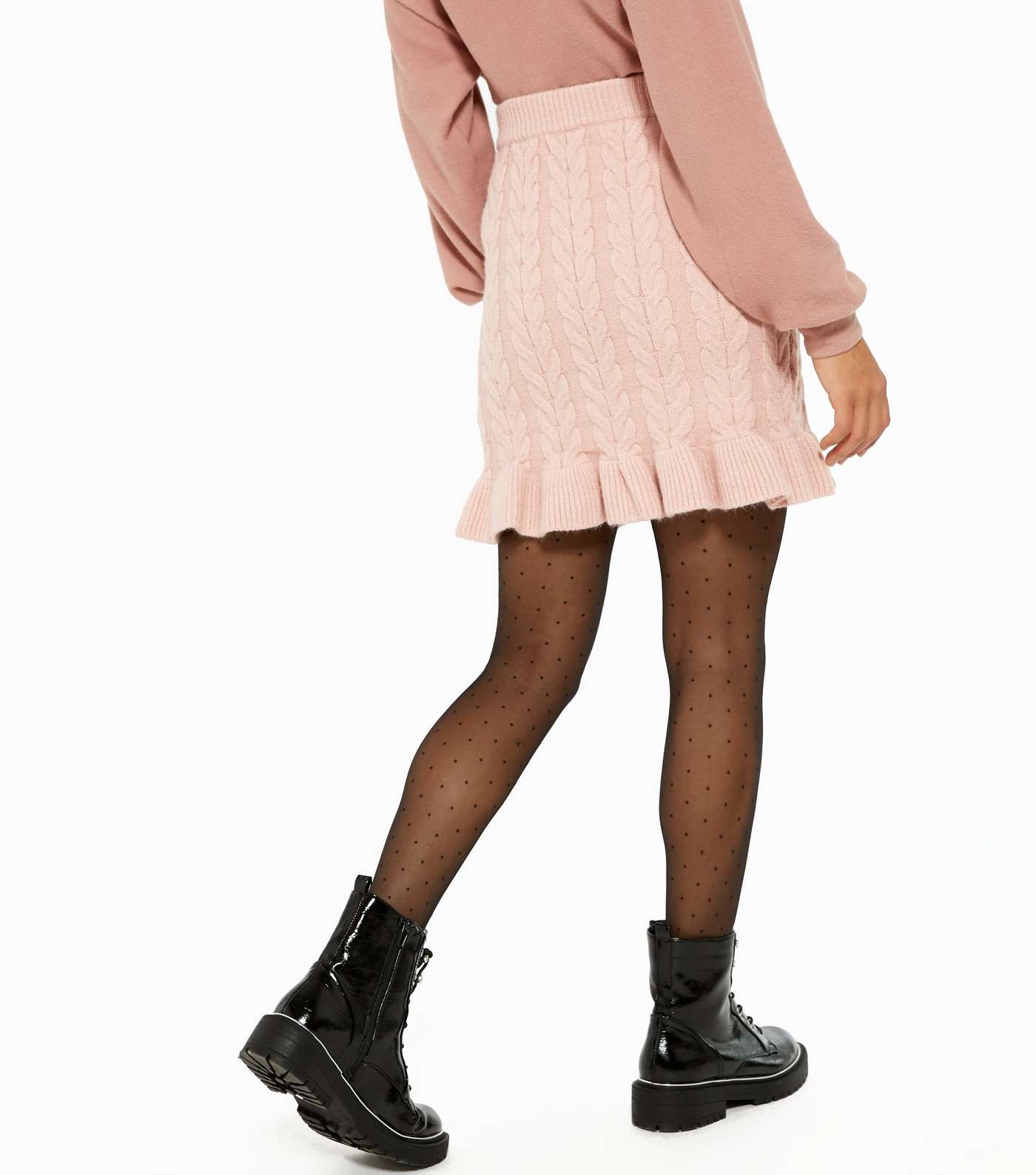 Pink Vanilla Mid Pink Cable Knit Mini Skirt Image 3