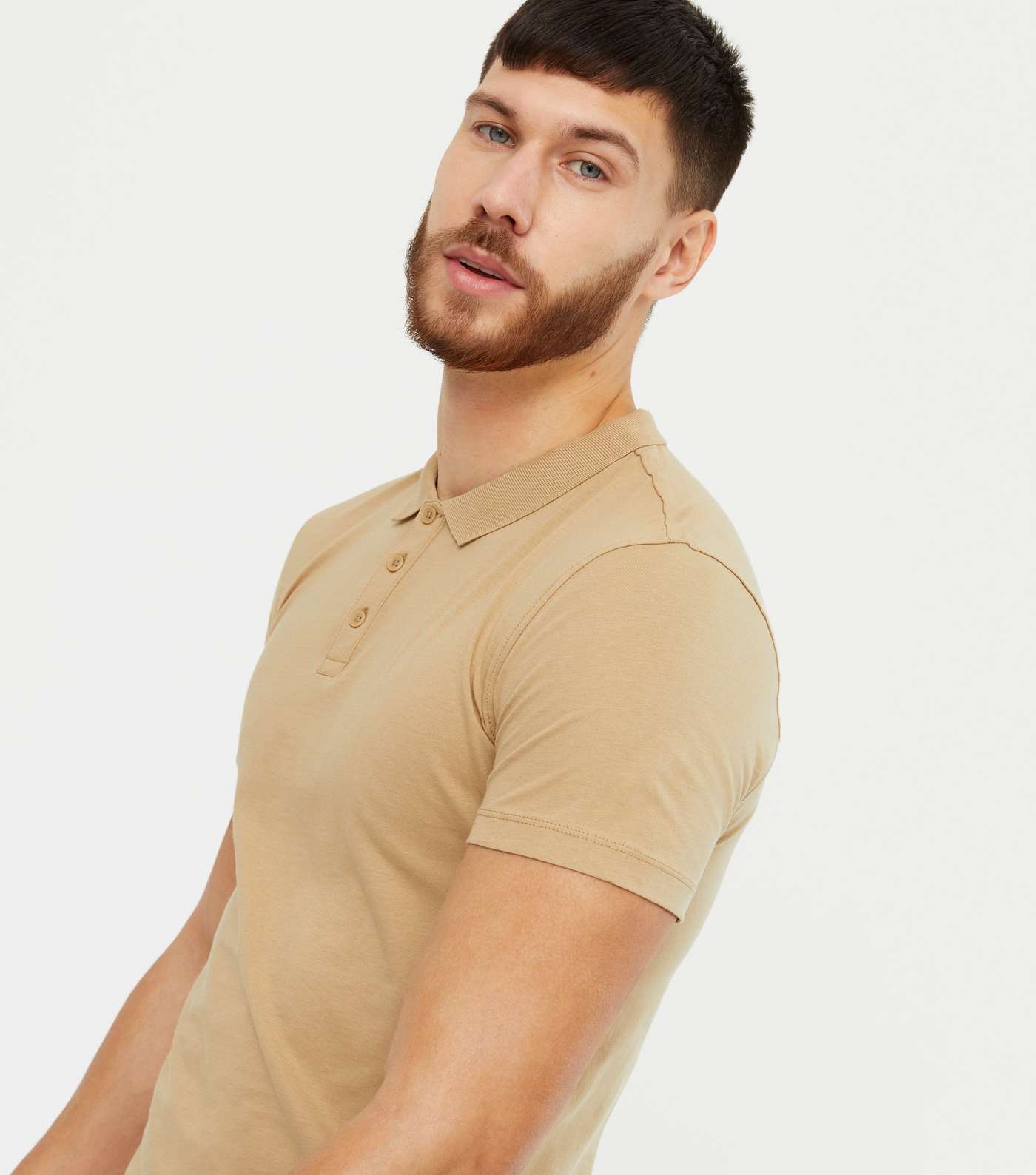 Camel Short Sleeve Muscle Fit Polo Shirt Image 3