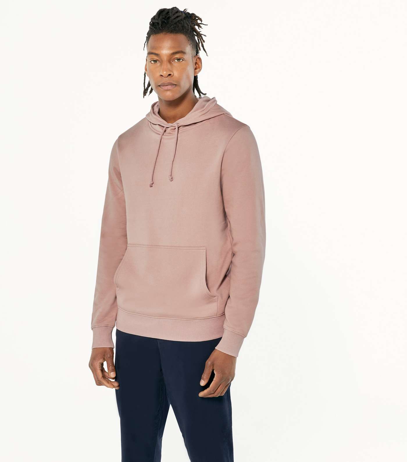 Mid Pink Jersey Pocket Front Hoodie
