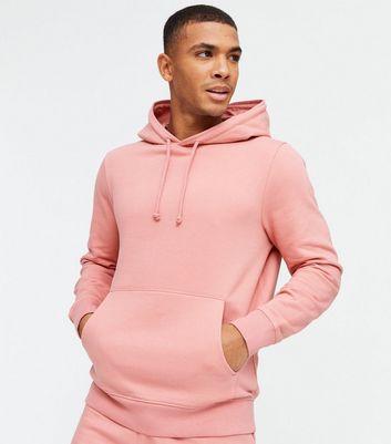 Mid Pink Jersey Pocket Front Hoodie New Look