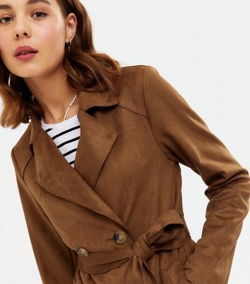 New look tan coat best sale