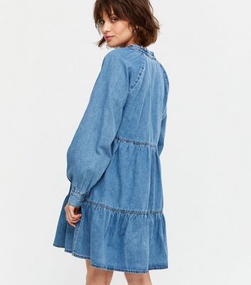 new look denim smock dress