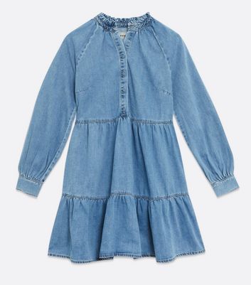 new look denim smock dress