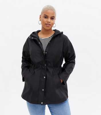 Curves Black Hooded Anorak