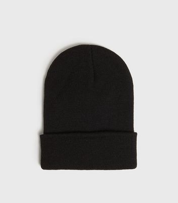 plain black wooly hat