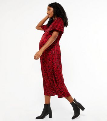 new look maternity leopard print dress